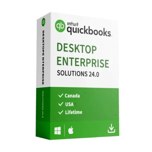 QuickBooks Desktop Enterprise 24.0 Canada Version Lifetime License Box Art